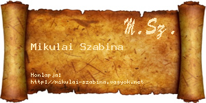 Mikulai Szabina névjegykártya